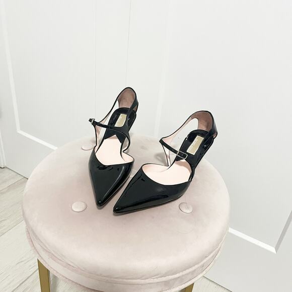 Michael Kors Black Patent Leather Kitten Heels Size 8.5 - Picture 1 of 7